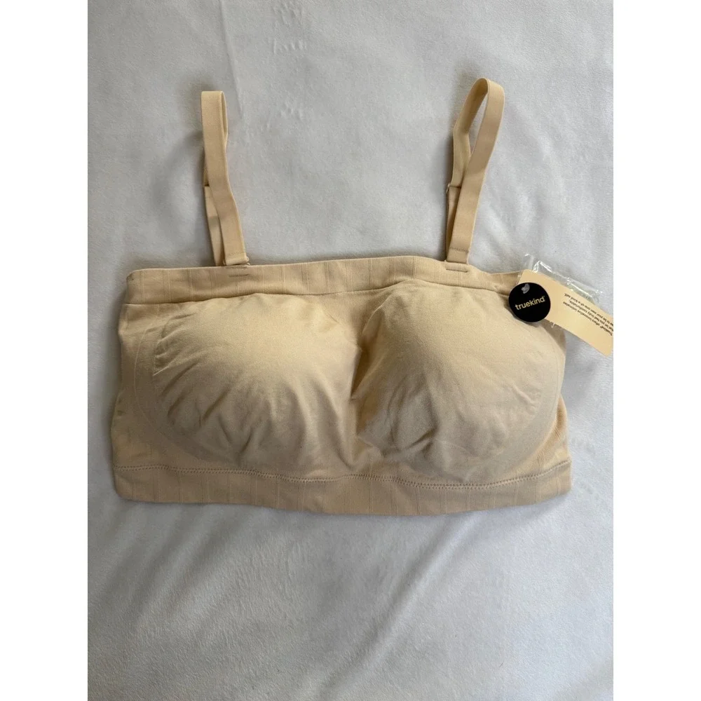 Truekind Convertible Strapless Bandeau Bra Beige Nude 3XL Seamless Wirefree NEW